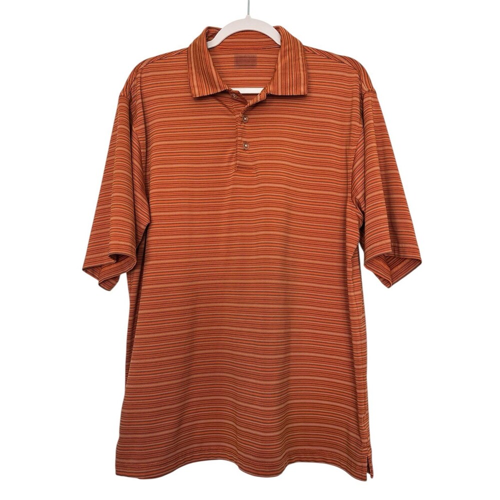 Slazenger‎ Men’s Orange Striped Short Sleeve Polo Size L